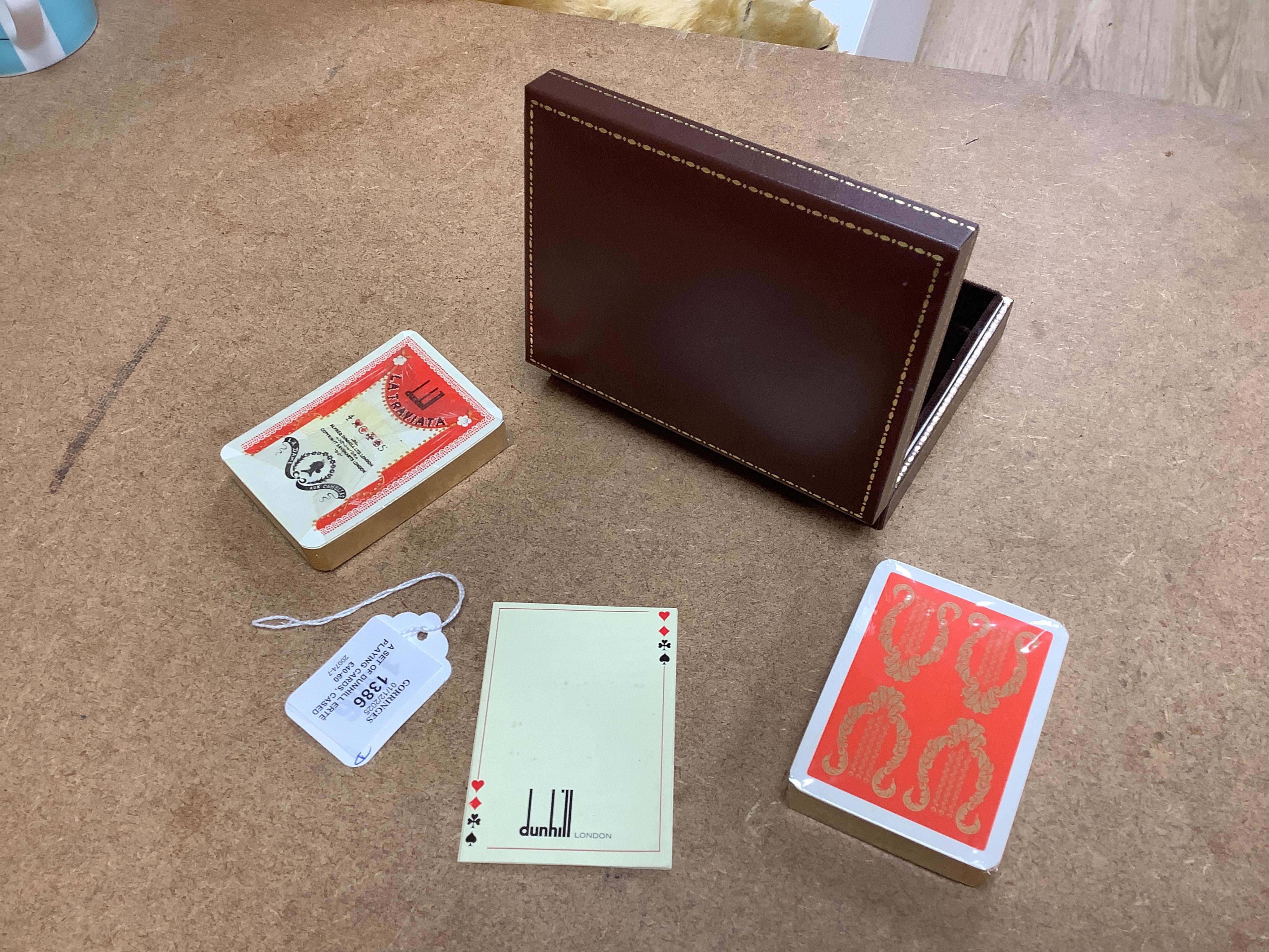 A set of Dunhill Erté playing cards, cased